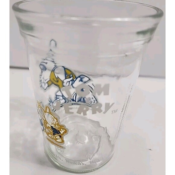 Vintage Tom and Jerry Welch's Jelly Jam Jar Soccer Glass 1991 Drinking Glass 4" - Picture 2 of 12